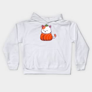 Cute Cat Sushi Salmon (4) Kids Hoodie